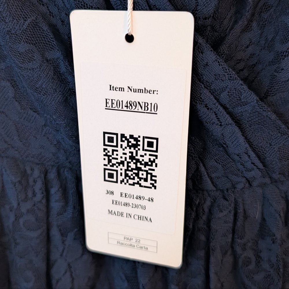 Ever Pretty Navy Blue Lace V Neck Layered Dress‎ NWT - Picture 3 of 6